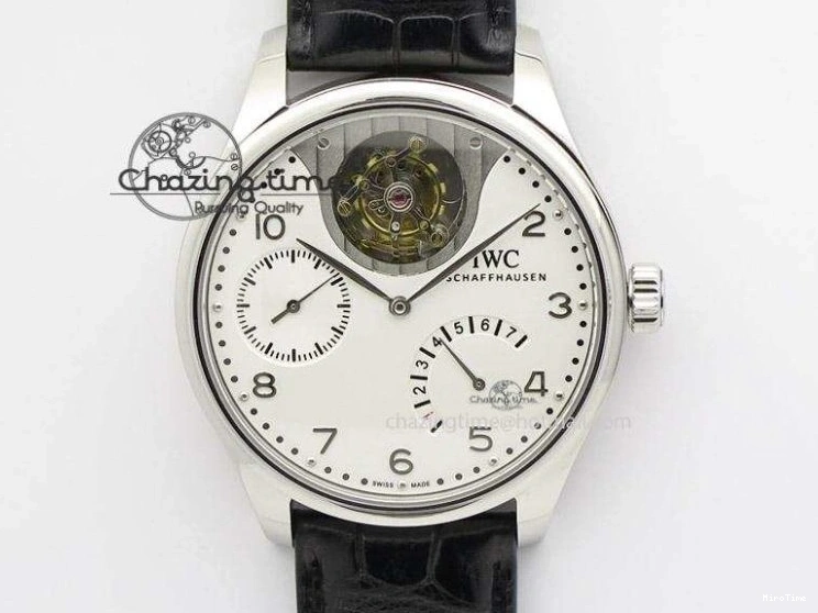 MIROTIME 1219 Affordable Portuguese Real PR Real Annual Calendar IW5035 ZF 1:1 Best Edition White Dial Blue Markers on Blue Leather Strap A 7143